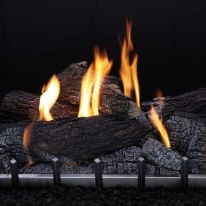 gas fire logs and flames