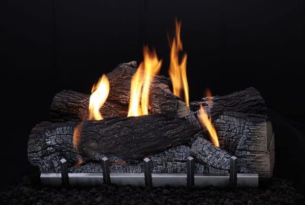 gas fire logs and flames