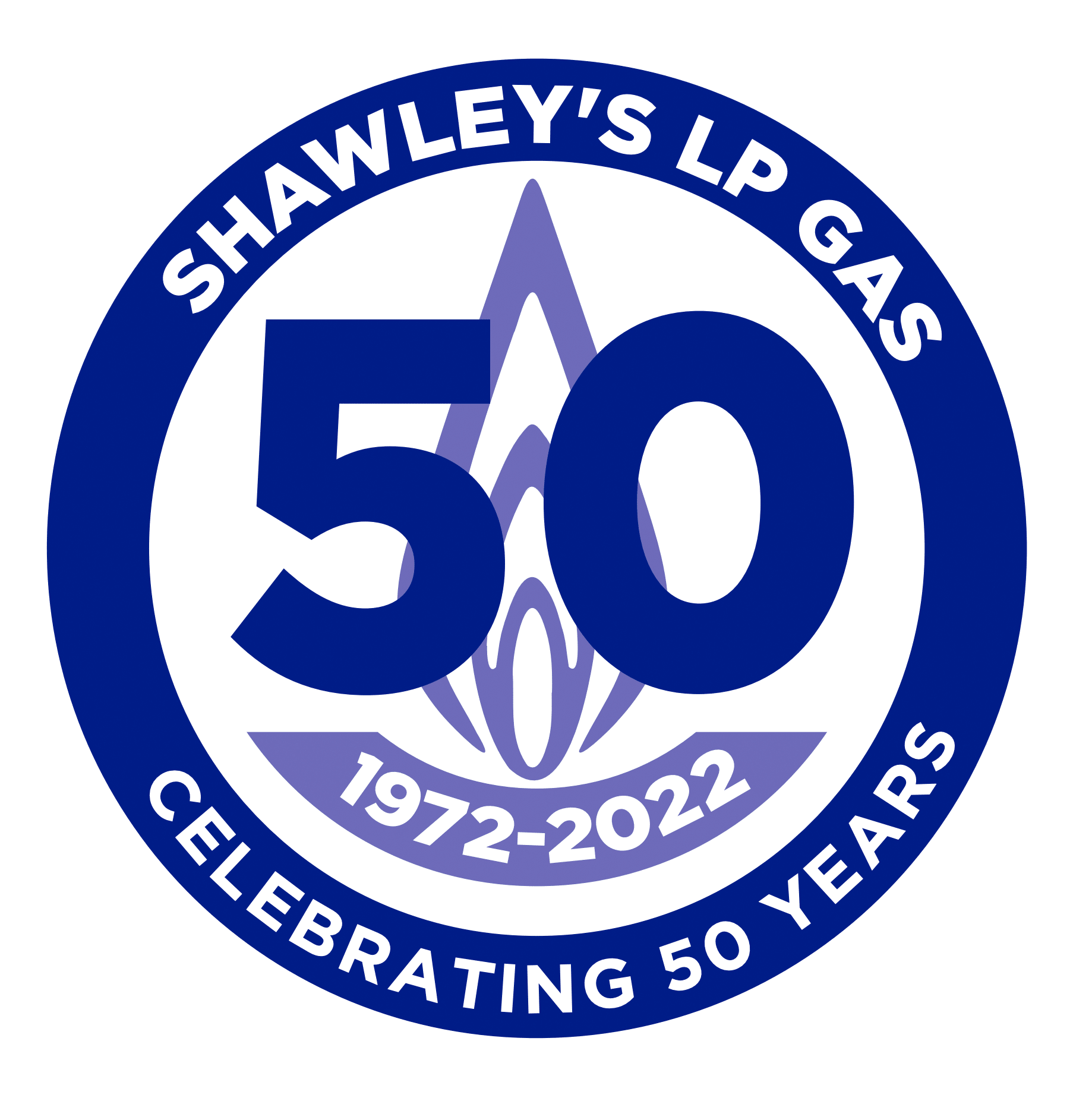 Shawley's 50 year celebration logo